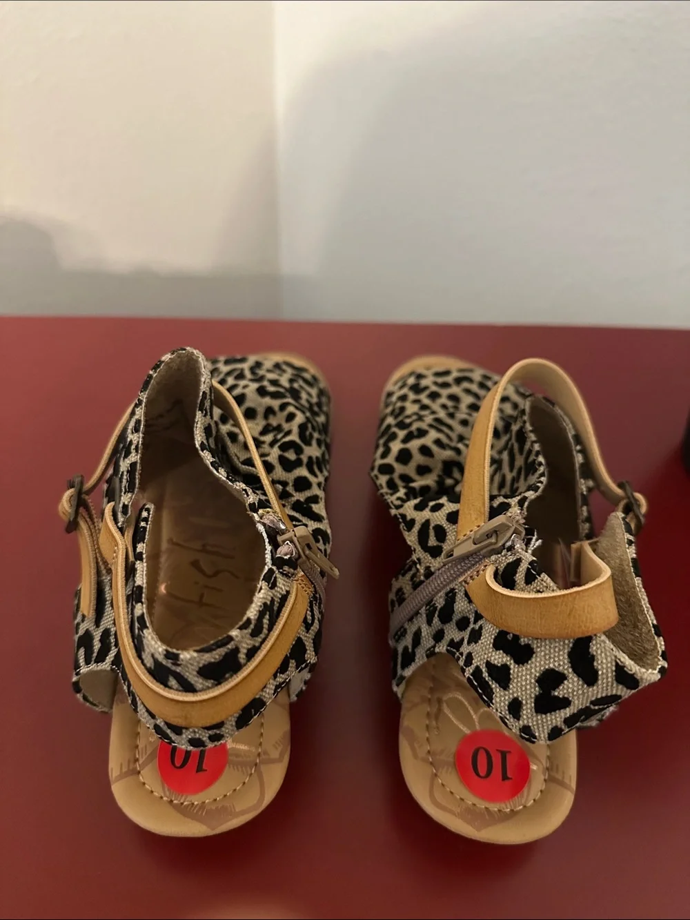 Blowfish Kids Leopard Print Sandals with Tan Straps